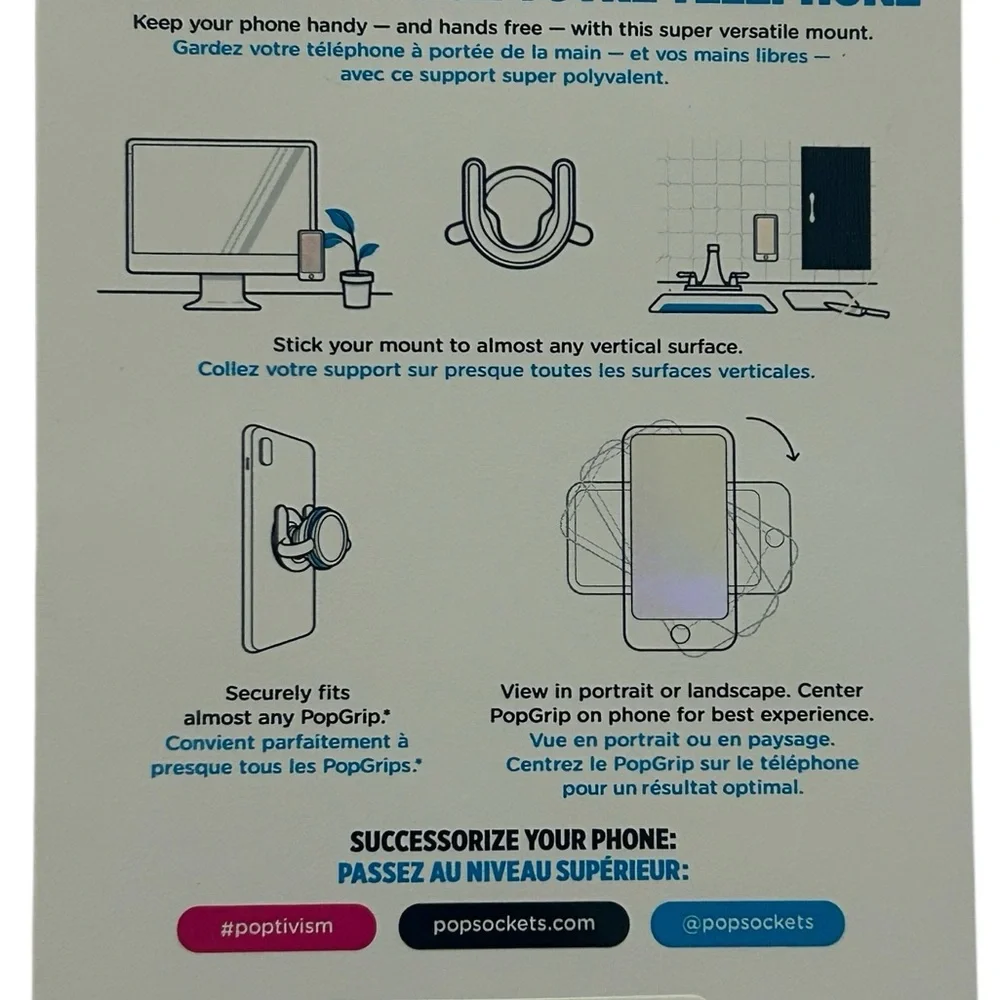 Popsockets PopMount 2 Multi Surface Popsocket Mount 802690T NOS Factory Sealed